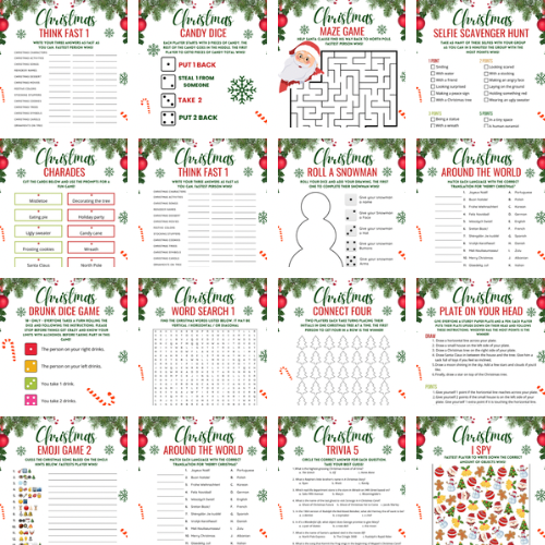 30 Printable Christmas Games